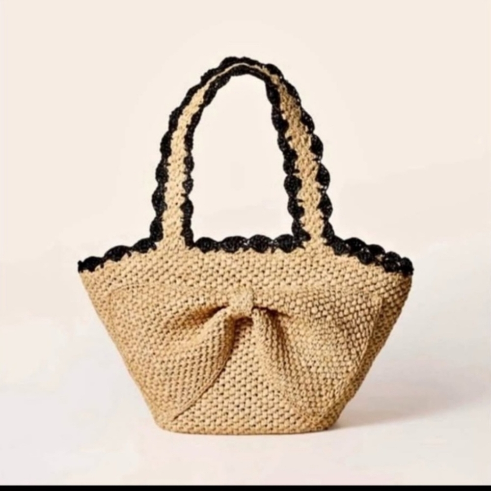 KATE SPADE x Target Raffia Bow Tote Bag NWT